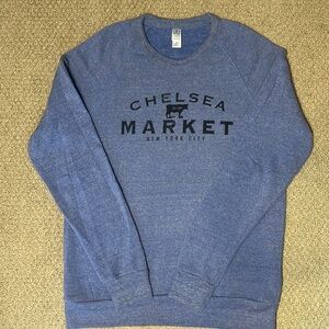 vintage blue chelsea market crewneck sweatshirt - alternative apparel - size m
